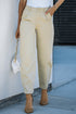 Solid High Waist Casual Pants
